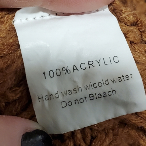 JARDIN by Macris | Burnt Orange Cowl-neck Oversized Sweater in Size L - Picture 6 of 6